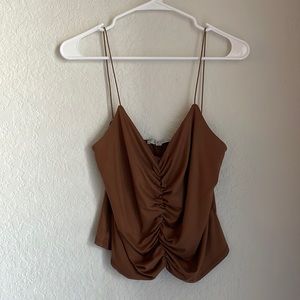 LARGE SCRUNCHED BROWN TANK TOP